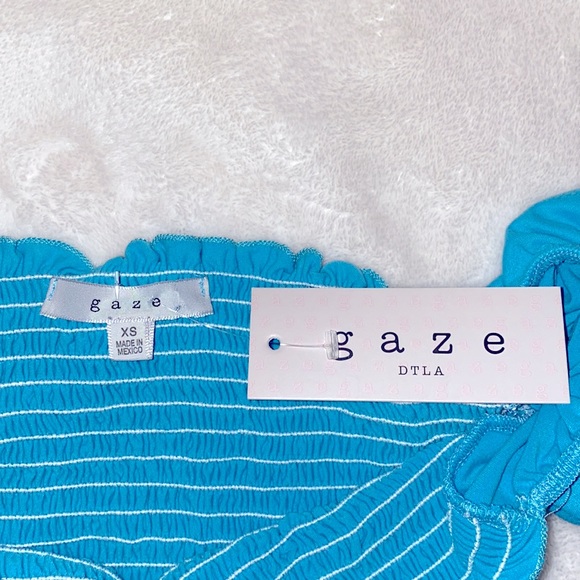 Gaze DTLA XS smocked puff sleeve top - Picture 2 of 4